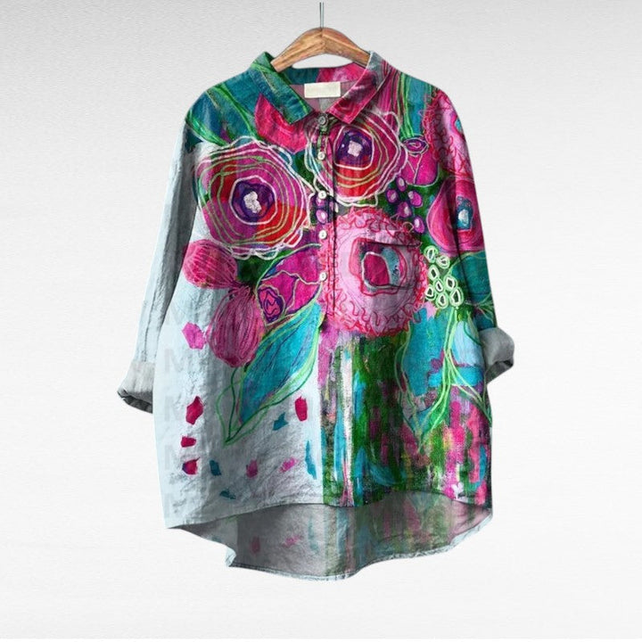 Thérèse | Elegant Linen Summer Blouse
