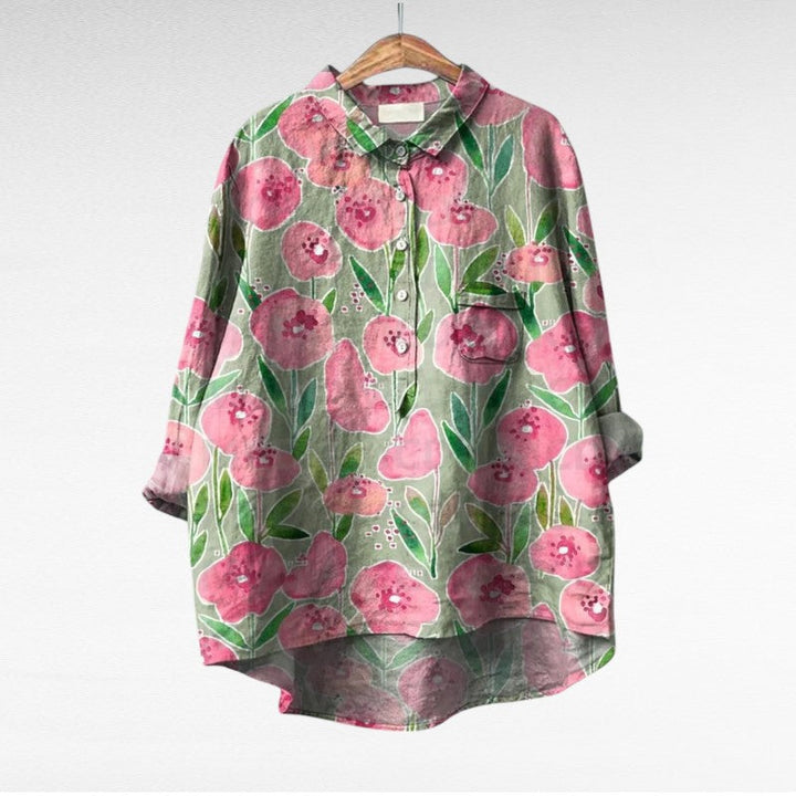 Thérèse | Elegant Linen Summer Blouse