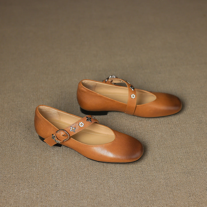Elda Genuine Leather Flats