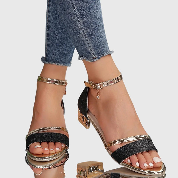 Bellamy™ | Metallic Ankle-Strap Sandals