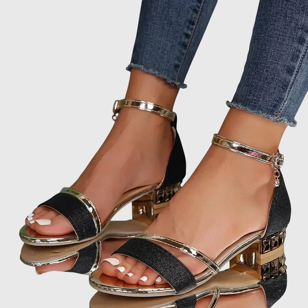 Bellamy™ | Metallic Ankle-Strap Sandals