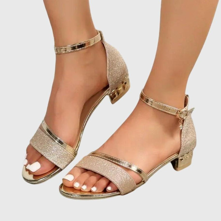 Bellamy™ | Metallic Ankle-Strap Sandals