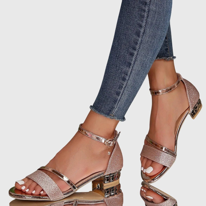 Bellamy™ | Metallic Ankle-Strap Sandals