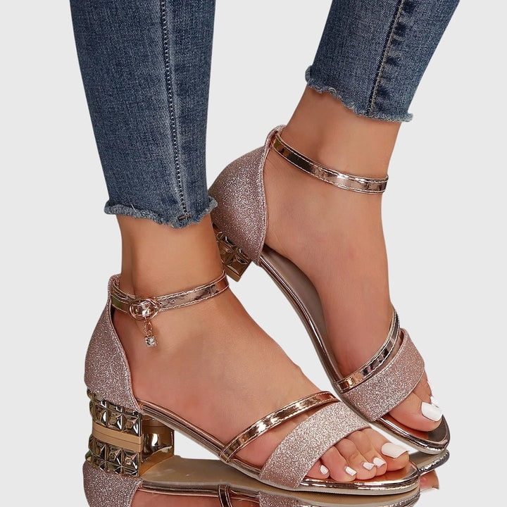 Bellamy™ | Metallic Ankle-Strap Sandals