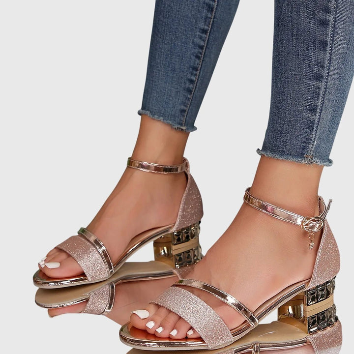 Bellamy™ | Metallic Ankle-Strap Sandals