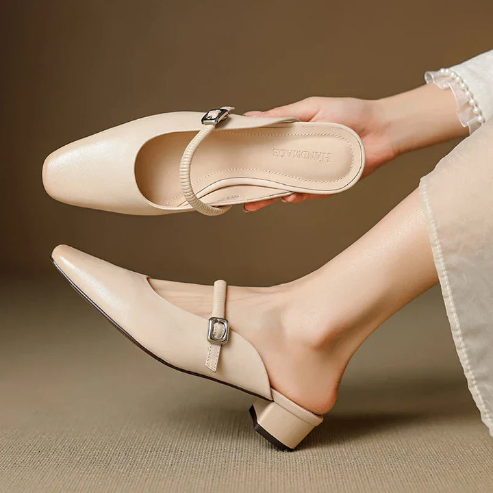 Kera Genuine Leather Mary Jane Mules