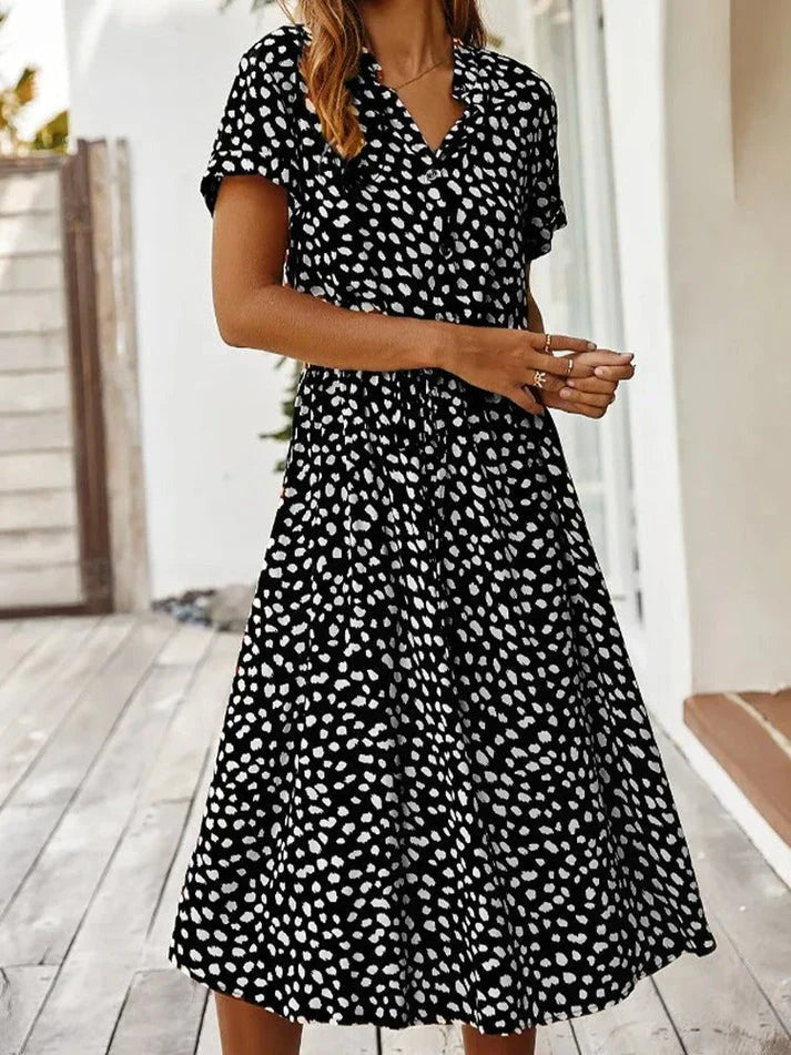 Romy™ V-Neck Ruffle Detail Dress